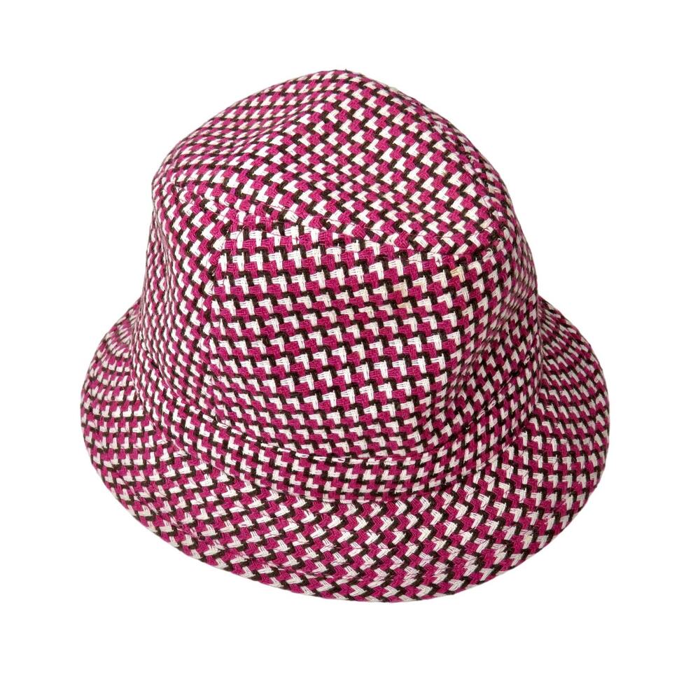 Y2k Wool Bucket Hat Fedora Hat Pink Plaid Preppy